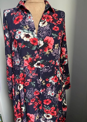 Çiçek Desenli Uzun Bohem Elbise - Görsel 5