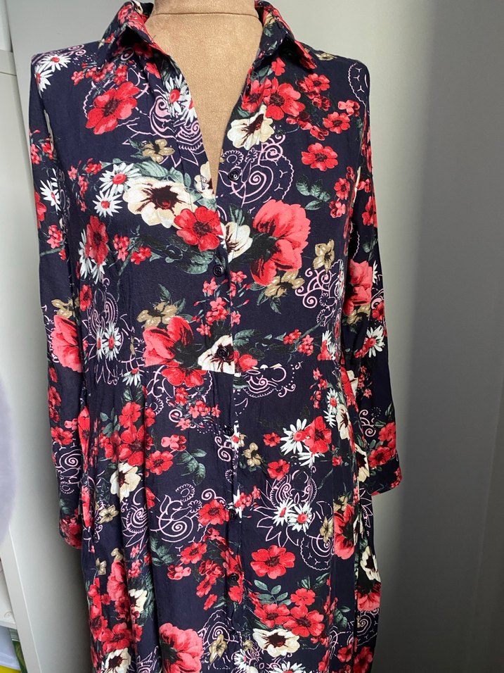 Çiçek Desenli Uzun Bohem Elbise - Görsel 5