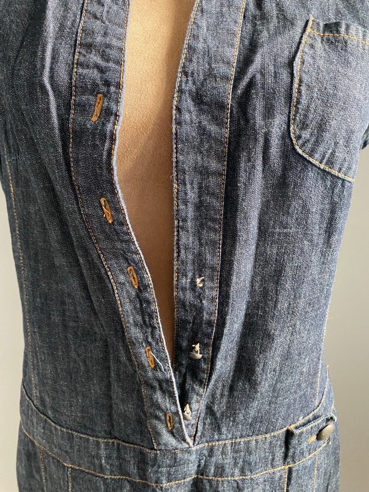 Kemerli Kolsuz Midi Kot Elbise - Görsel 3