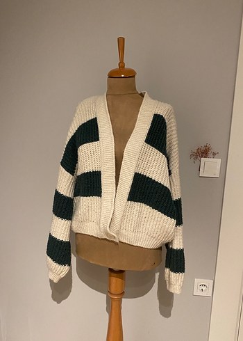 Kadın Örgü Çizgili Salaş Kazak - Görsel 3