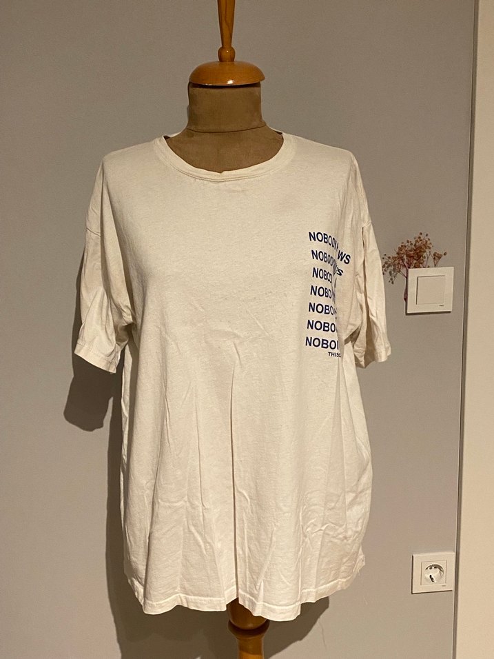 Beyaz Baskılı Tişörtü, Kısa Kollu - Görsel 3