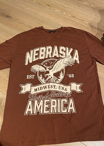 Kahverengi Baskılı Kadın Tişört - Görsel 2