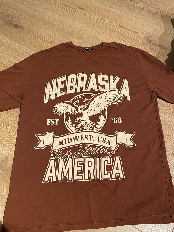 Kahverengi Baskılı Kadın Tişört - Görsel 2