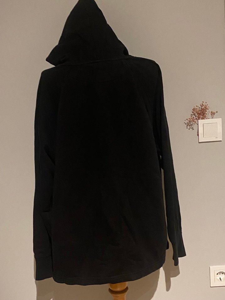 Siyah Kapüşonlu Oversize Sweatshirt - Görsel 4