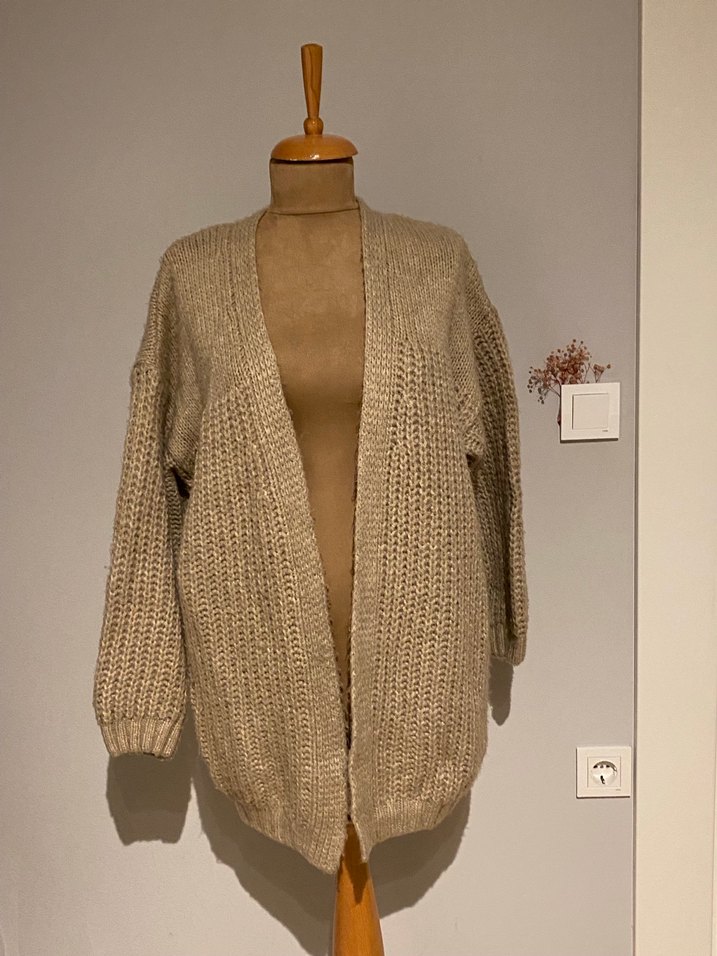 Bej Örgü Kadın Hırka - Görsel 2