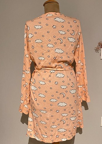 Uzun Kollu Rahat Bağlamalı Kadın Sabahlık - Görsel 3