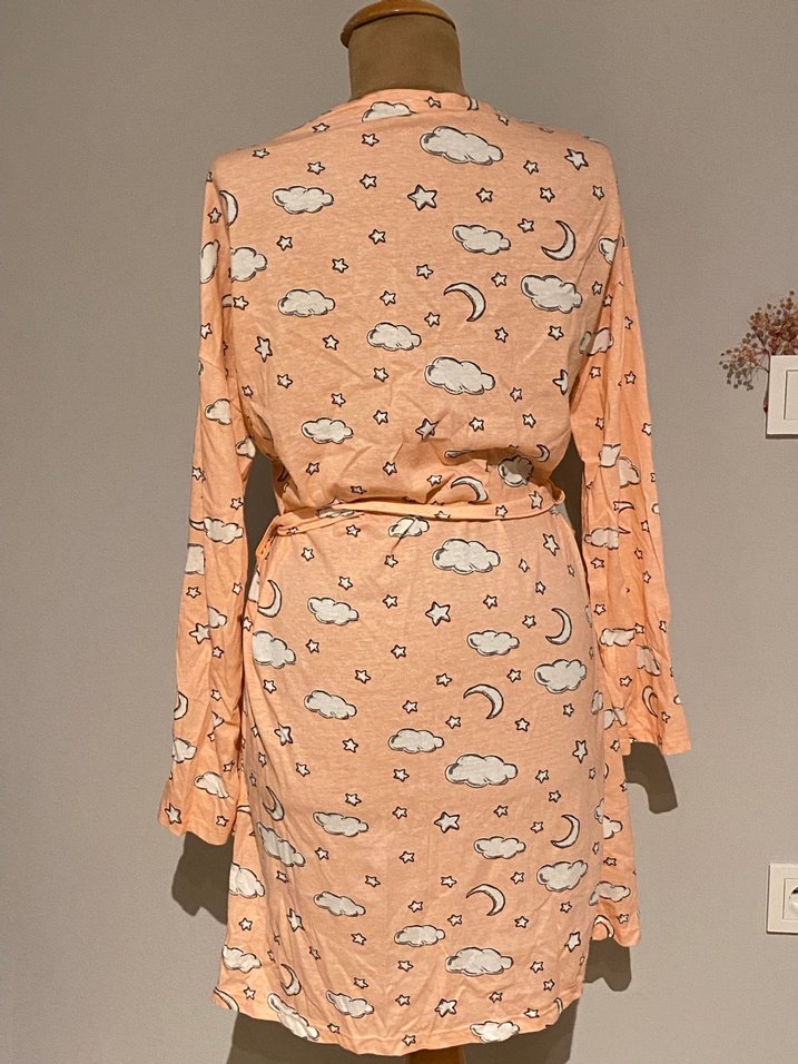 Uzun Kollu Rahat Bağlamalı Kadın Sabahlık - Görsel 3