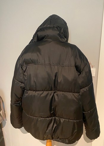 Düğmeli Siyah Kadın Kışlık Mont - Görsel 3