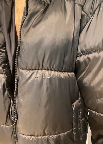 Düğmeli Siyah Kadın Kışlık Mont - Görsel 6