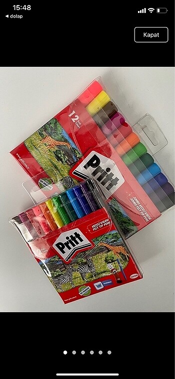 Pritt Jumbo boy ve normal boy keçeli kalem