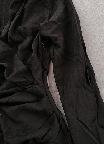 m Beden siyah Renk Kruvaze yaka siyah elbise