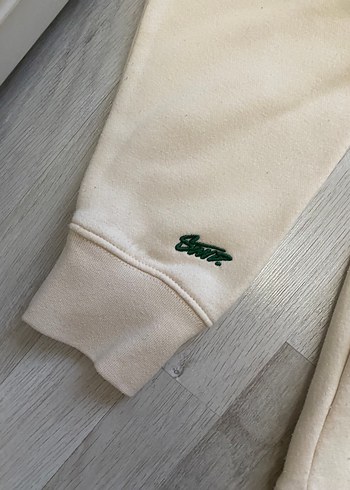 Bej Kapüşonlu Salaş Kadın Sweatshirt - Görsel 4