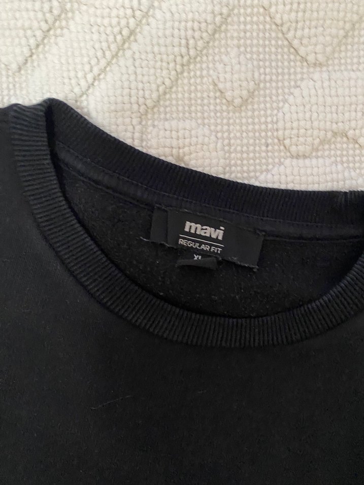 Mavi Siyah Kadın Süet Sweatshirt - Görsel 2