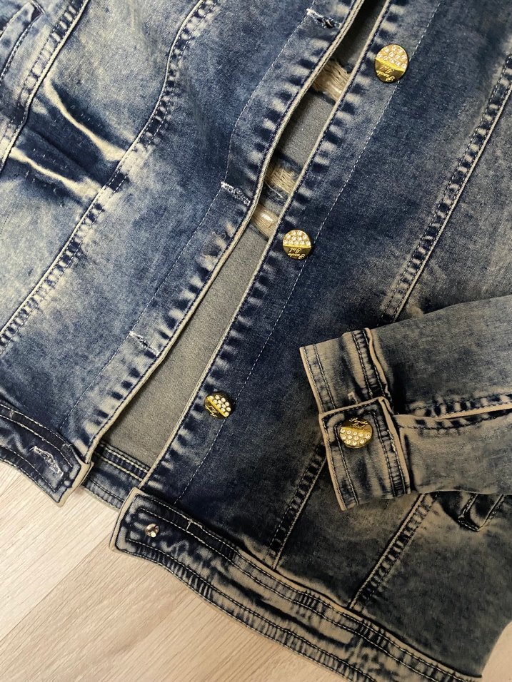 thrift vintage jean ceket - Görsel 2