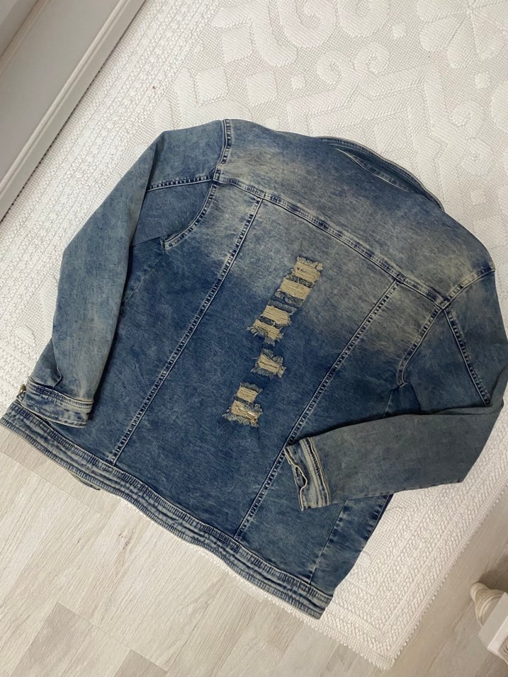 thrift vintage jean ceket - Görsel 3