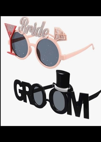  Beden Siyah Parlak Groomsmen Parti Gözlüğü