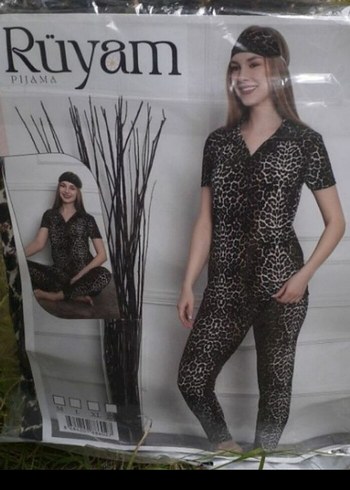 Leopar Desenli V Yakapijama takım - Görsel 2