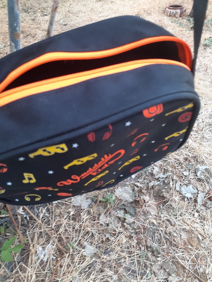 Renkli Baskılı Siyah beslenme  Çanta - Görsel 3