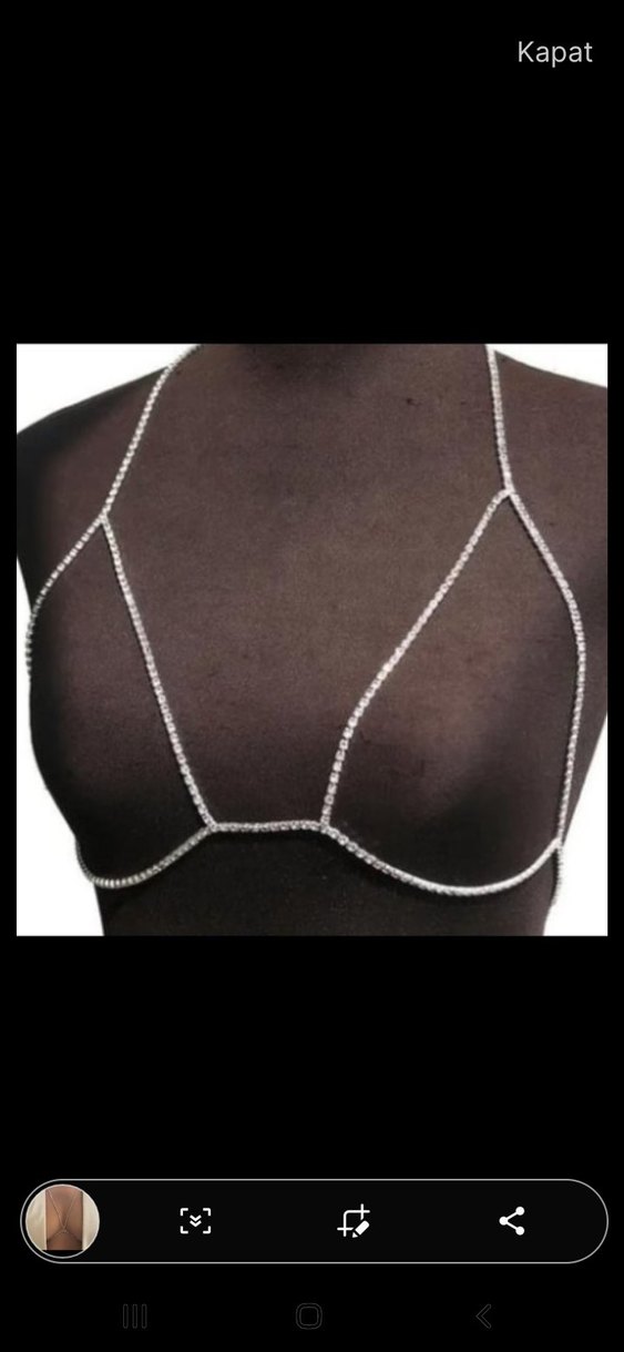 Minimalist Bej Kadın Vücut Zinciri - Görsel 2