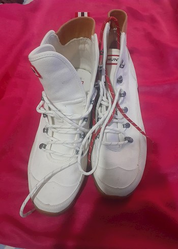 Beyaz Bağcıklı Erkek Kauçuk Bot  HUNTER MARKA - Görsel 3