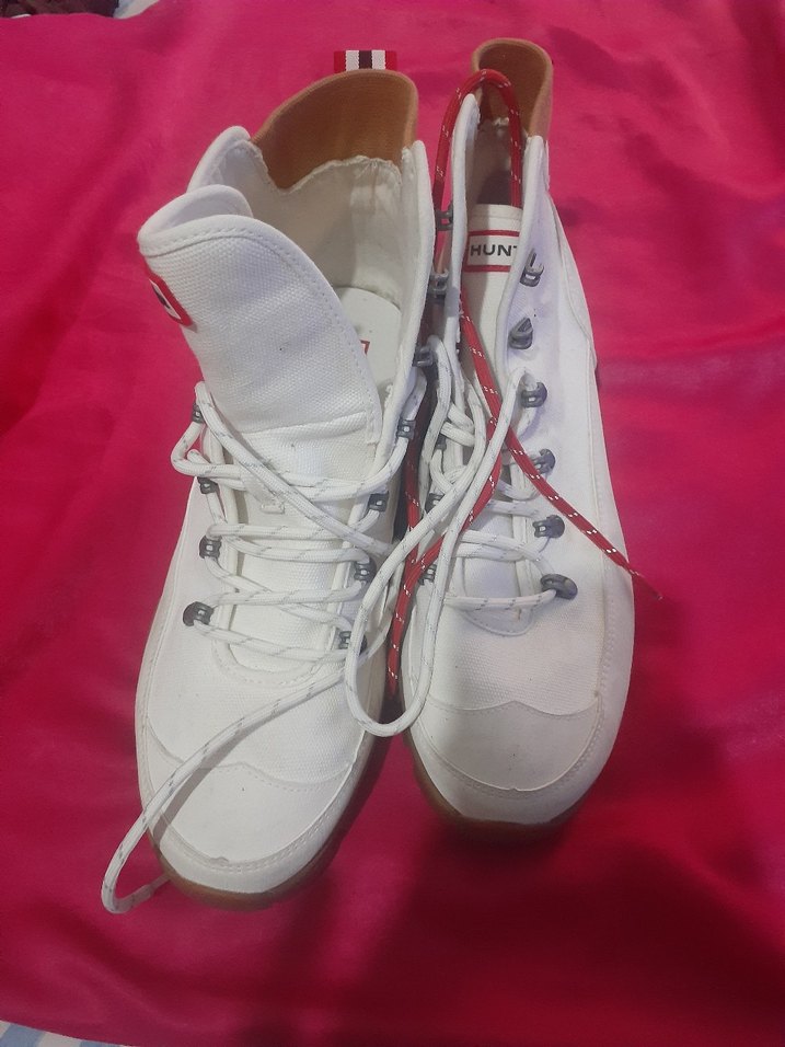 Beyaz Bağcıklı Erkek Kauçuk Bot  HUNTER MARKA - Görsel 3