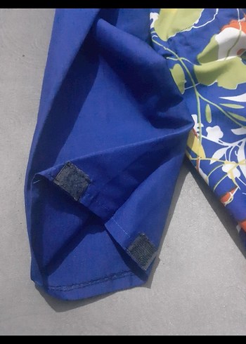 Çiçek Desenli Mavi plaj  kiyafeti - Görsel 5