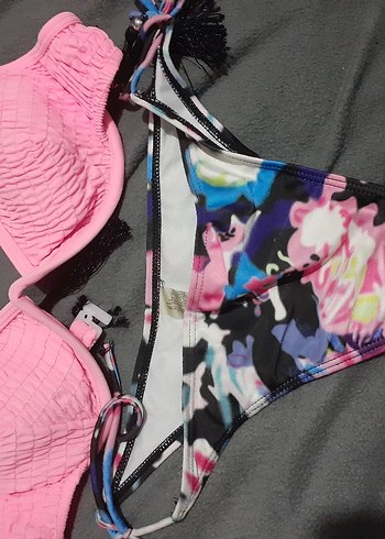 Renkli Tie-Dye Mini Bikini Takımı - Görsel 2