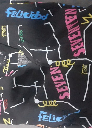 Çok Renkli Baskılı Erkek Kısa Kollu Gömlek - Görsel 5