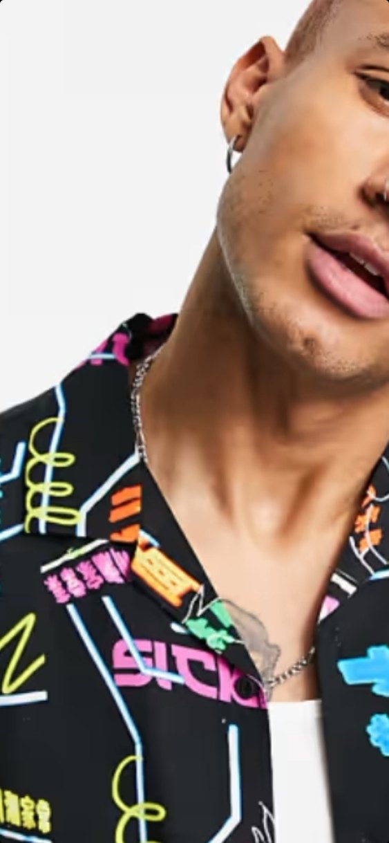 Çok Renkli Baskılı Erkek Kısa Kollu Gömlek - Görsel 2