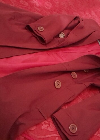 m Beden bordo Renk Bondit kumas trenckot