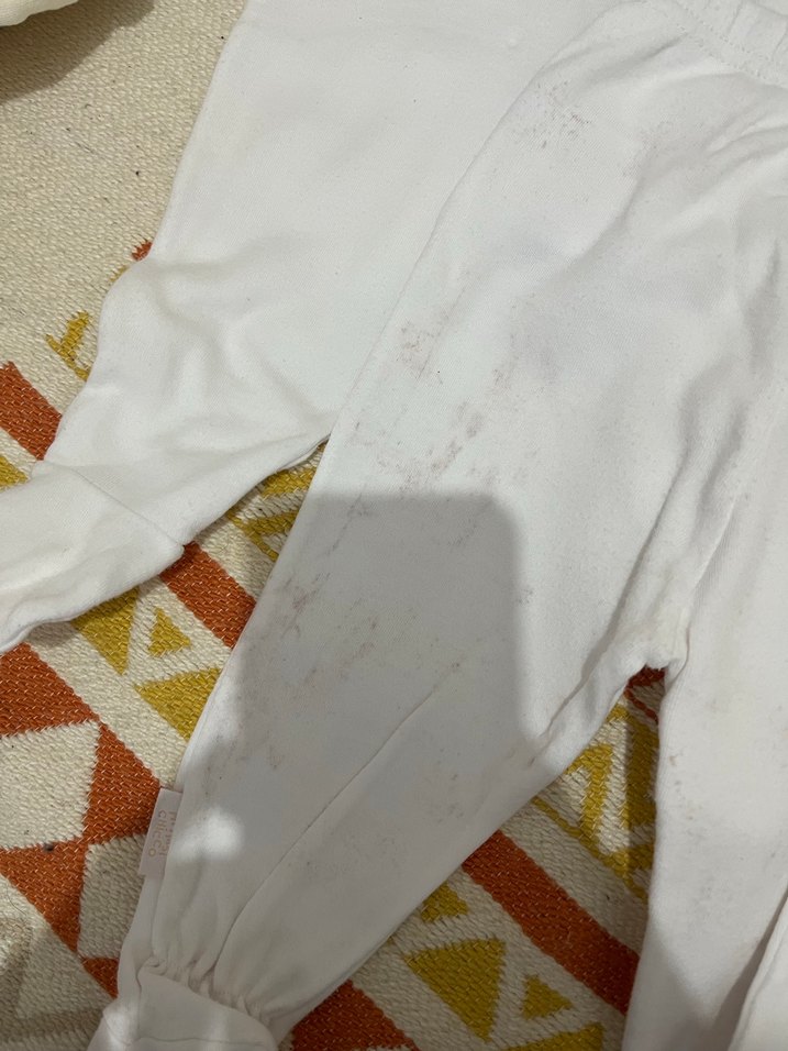 Bebek  Beyaz Pamuklu zıbın alt - Görsel 2