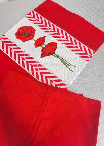 Nakışlı Kırmızı Renkli Yastık Kılıfı - Görsel 5