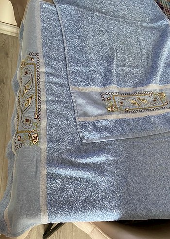 Bohem Tarz Mavi Bornoz - Görsel 3