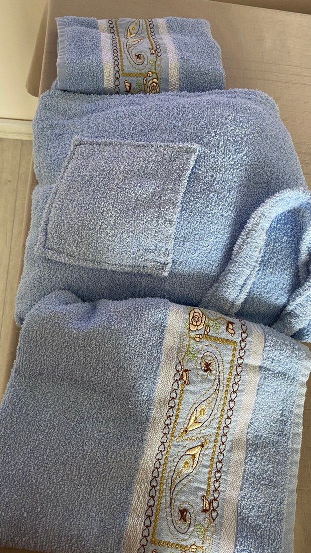 Bohem Tarz Mavi Bornoz - Görsel 5