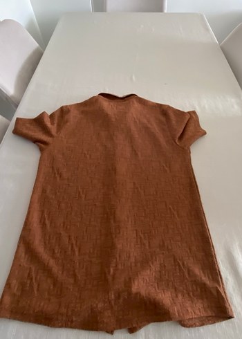 Taba rengi kısa kollu Slim fit erkek gömleği - Görsel 6