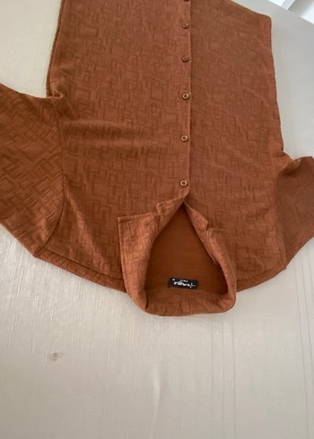 Taba rengi kısa kollu Slim fit erkek gömleği - Görsel 3