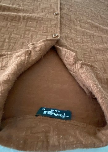 Taba rengi kısa kollu Slim fit erkek gömleği - Görsel 4