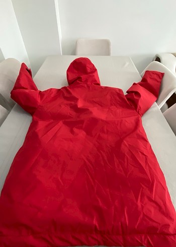 Kırmızı Erkek Uzun Kaban Fermuarlı - Görsel 2