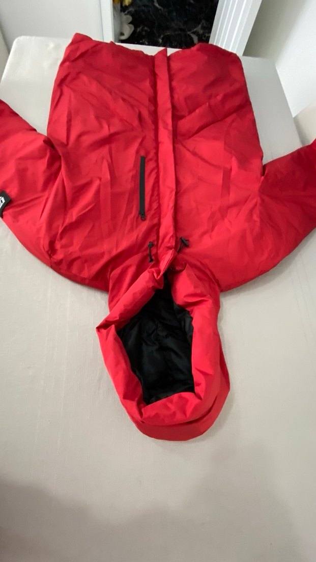 Kırmızı Erkek Uzun Kaban Fermuarlı - Görsel 3