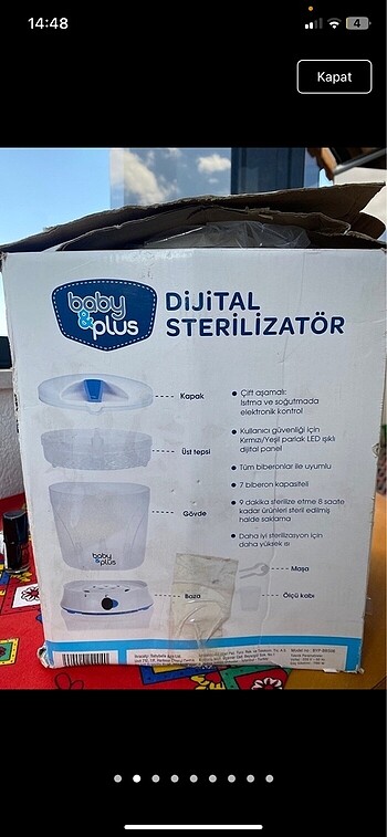 Bebek emzik-biberon dijital sterilizatör makinası - Görsel 2