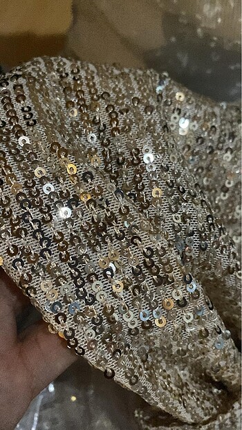 Kruvaze Yaka Pullu Abiye Elbise - Görsel 6