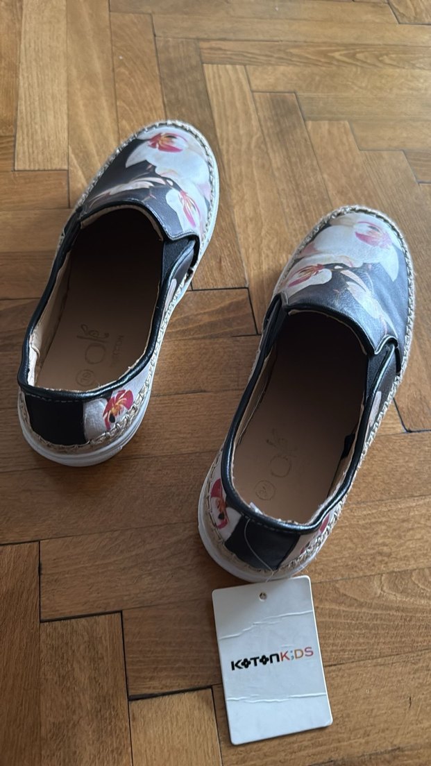 Çiçek Desenli koton kids ayakkabi - Görsel 4