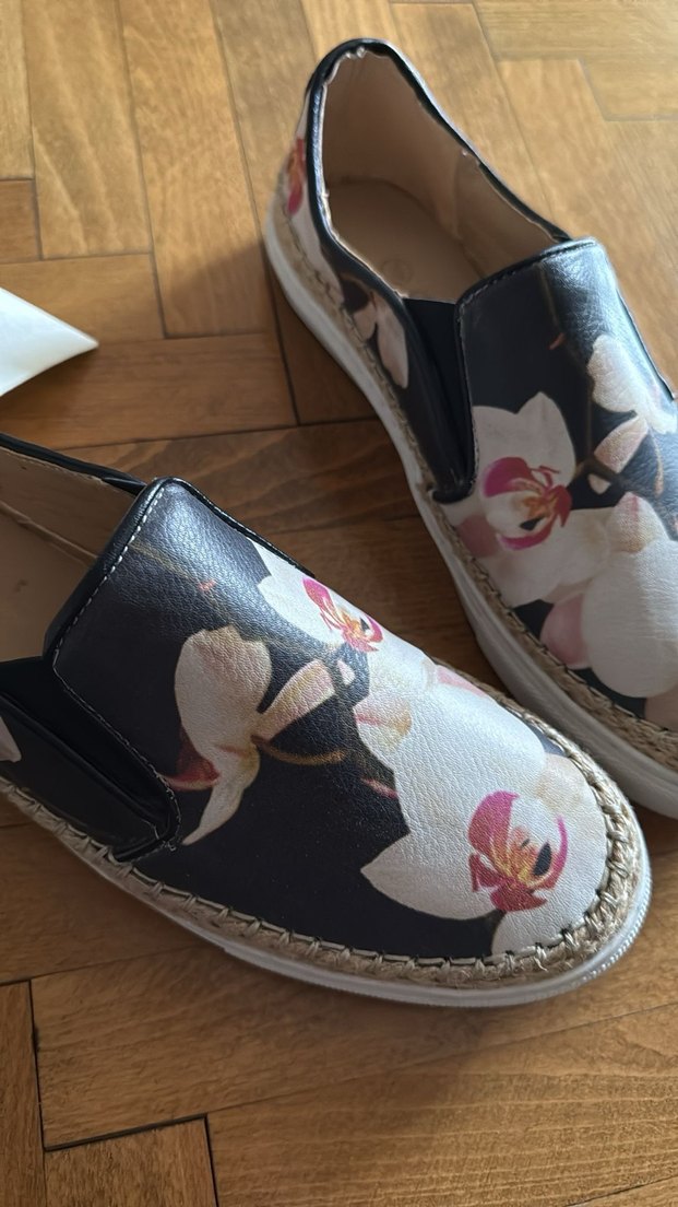 Çiçek Desenli koton kids ayakkabi - Görsel 3