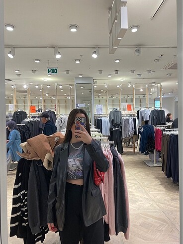s Beden siyah Renk Pull and bear deri blazer ceket