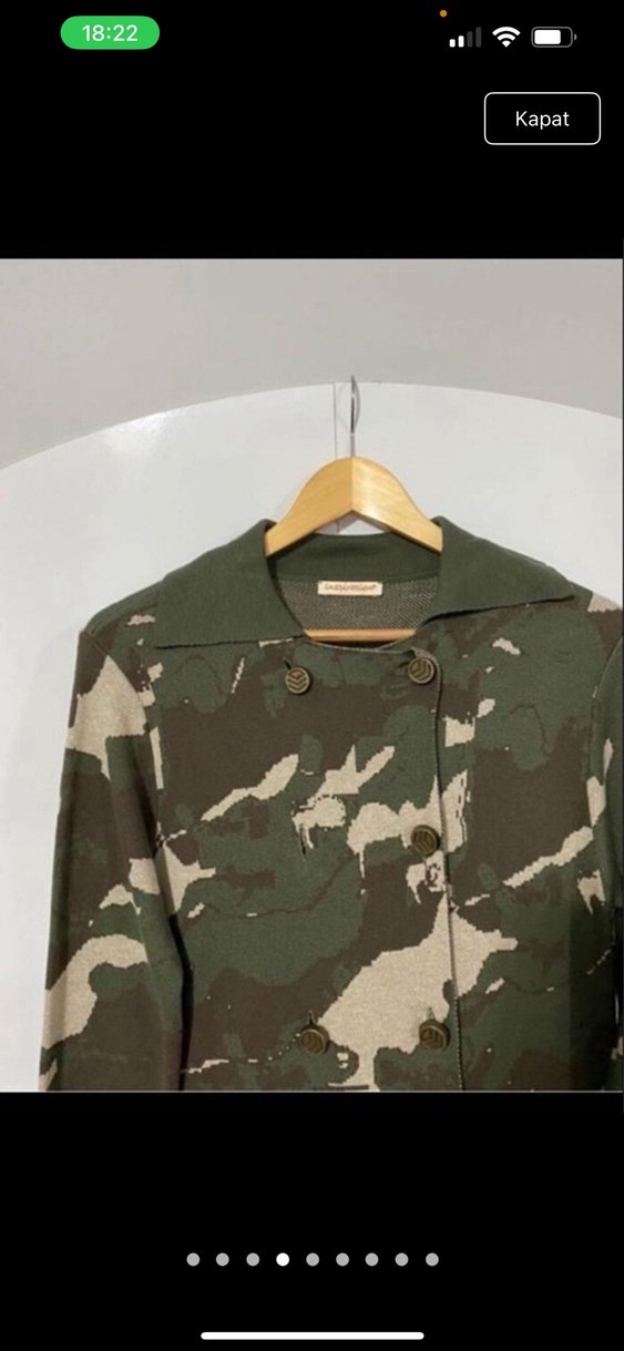 Kadın Kamuflaj Desenli Uzun Kaban - Görsel 4