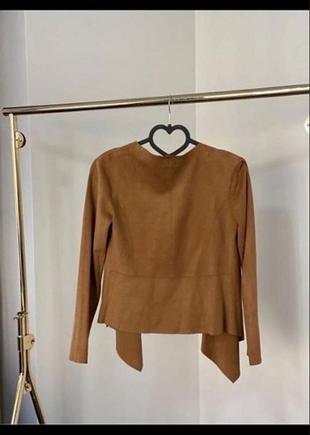 Kemerli Bej Süet Kadın Ceket - Görsel 4