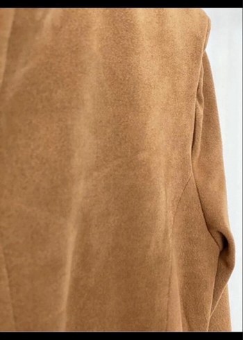 Kemerli Bej Süet Kadın Ceket - Görsel 5