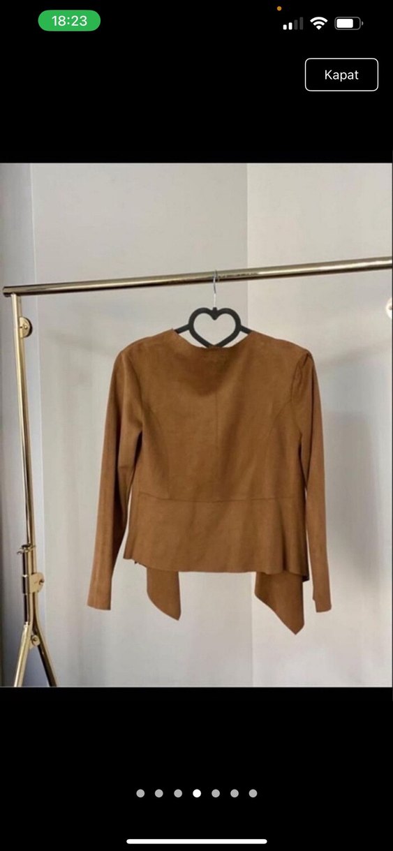 Kemerli Bej Süet Kadın Ceket - Görsel 4