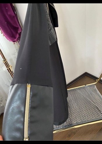 Kemerli Siyah Uzun Kadın trençkot - Görsel 6