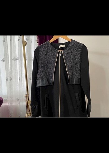 Kemerli Siyah Uzun Kadın trençkot - Görsel 5